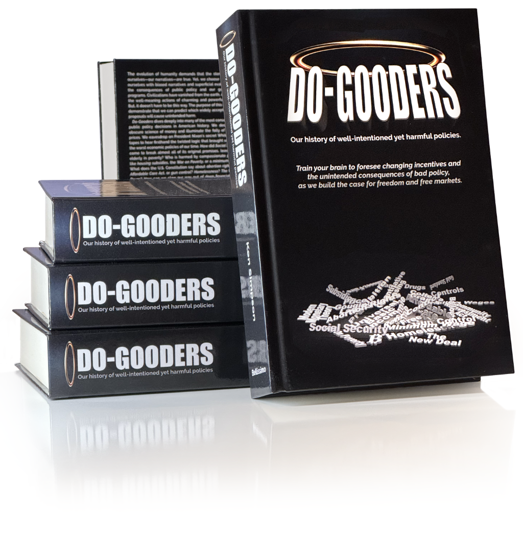 Stacked copies of Do-Gooders book